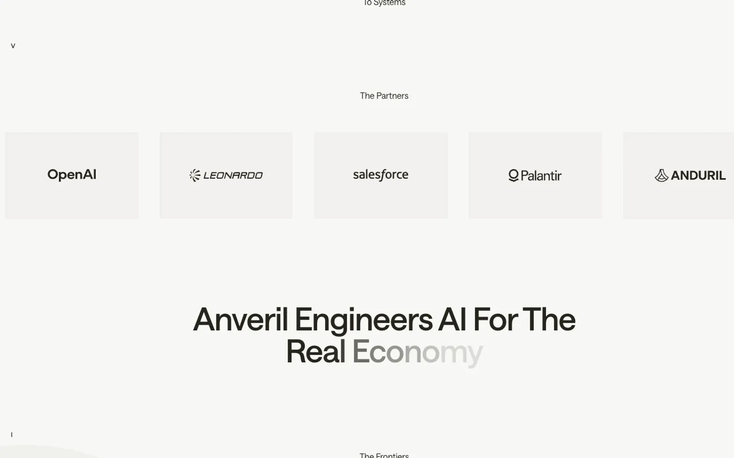 Anveril: a row of partner logos and Anveril Engineers AI For The Real Economy