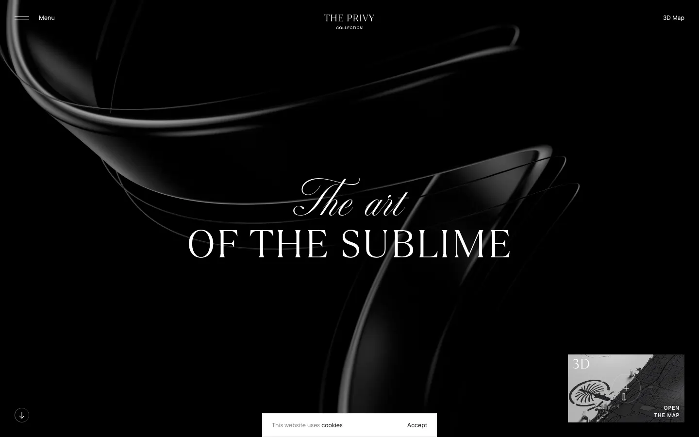 Sobha Privy Collection home page: The art of the sublime over a black glossy form