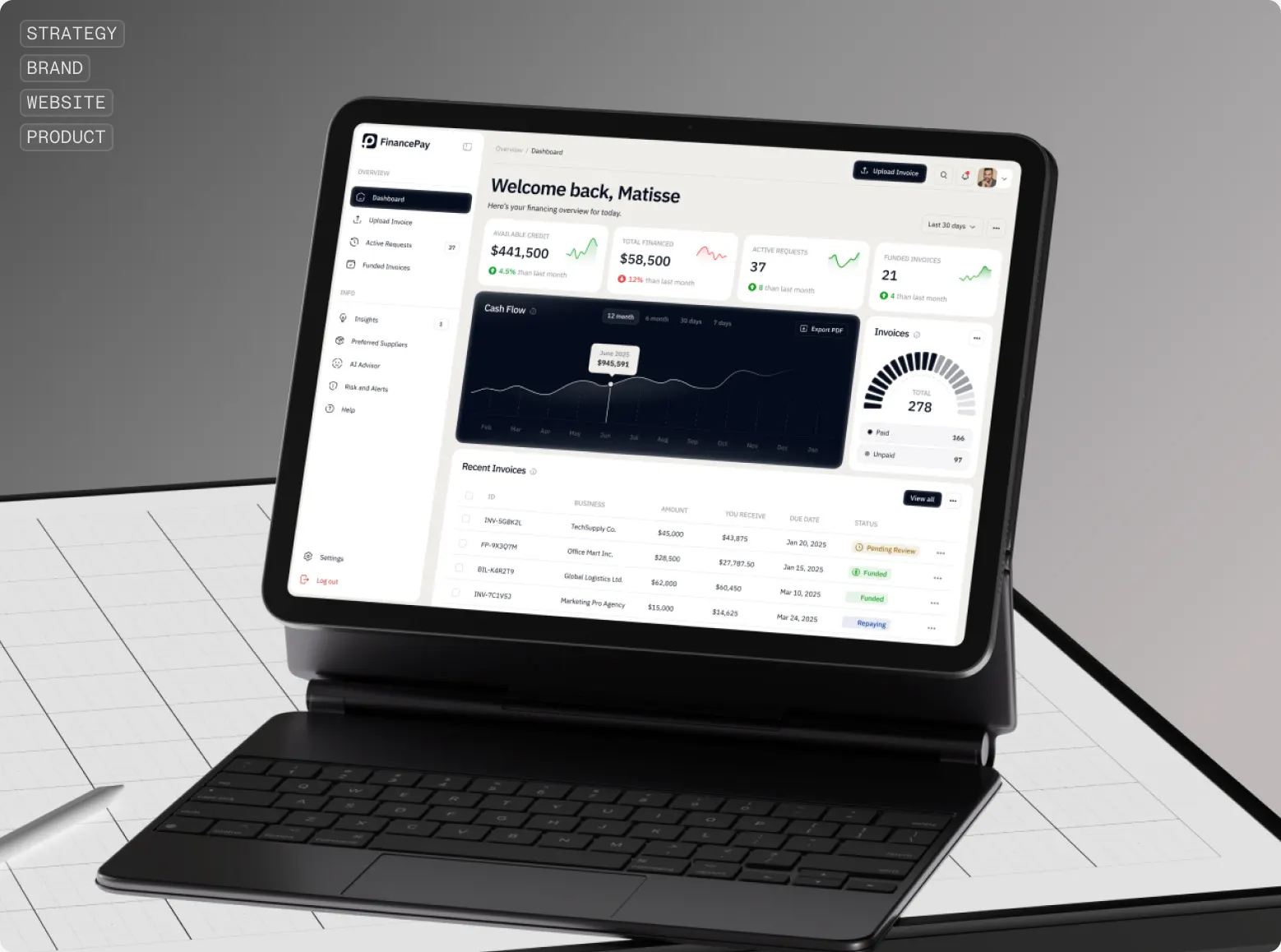 FinancePay: Payments dashboard for businesses