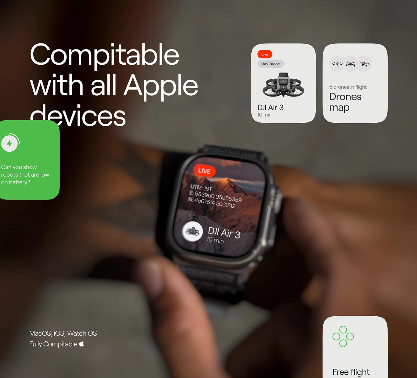 Live drone feed on Apple Watch