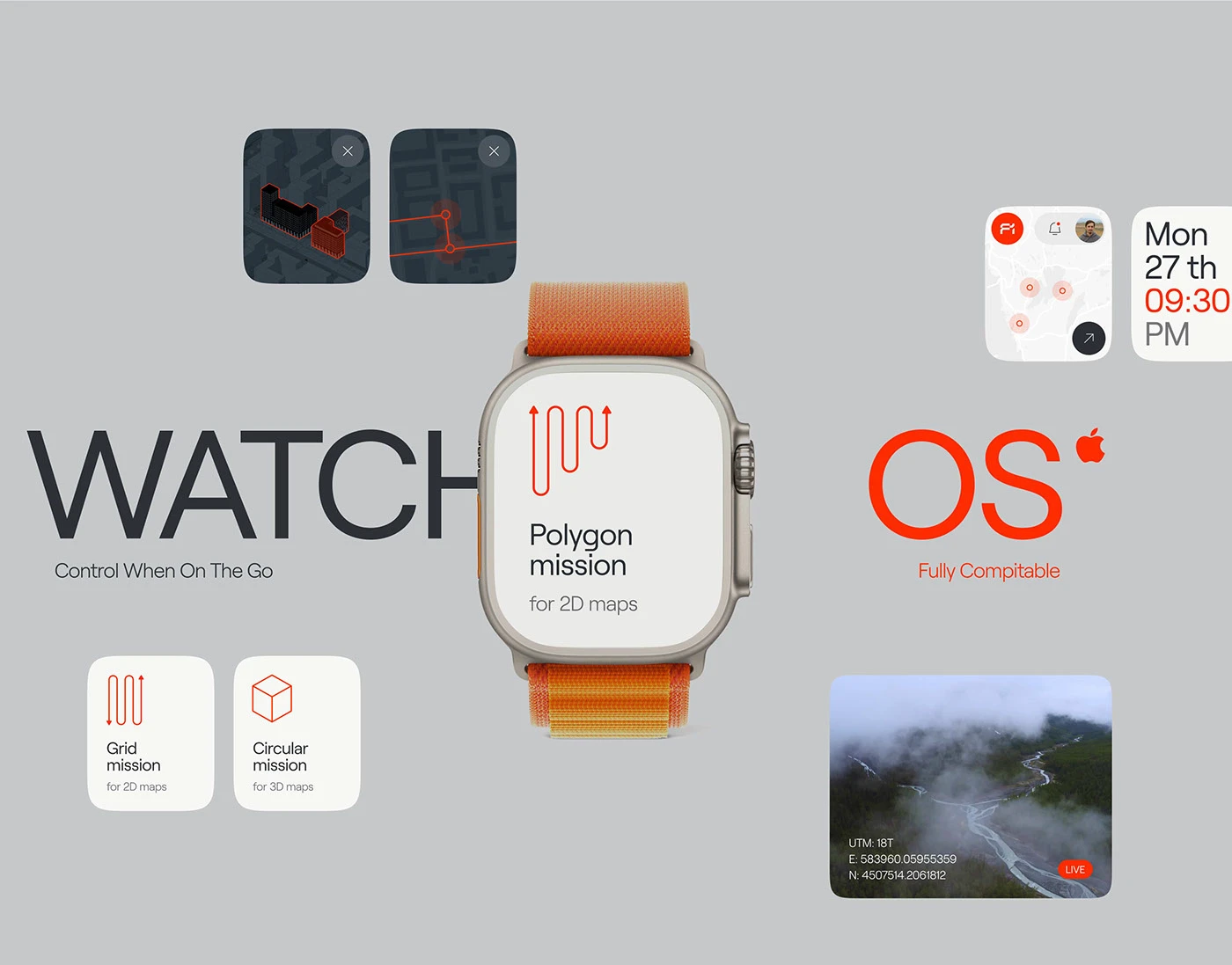 Grid, circular and polygon missions on watchOS