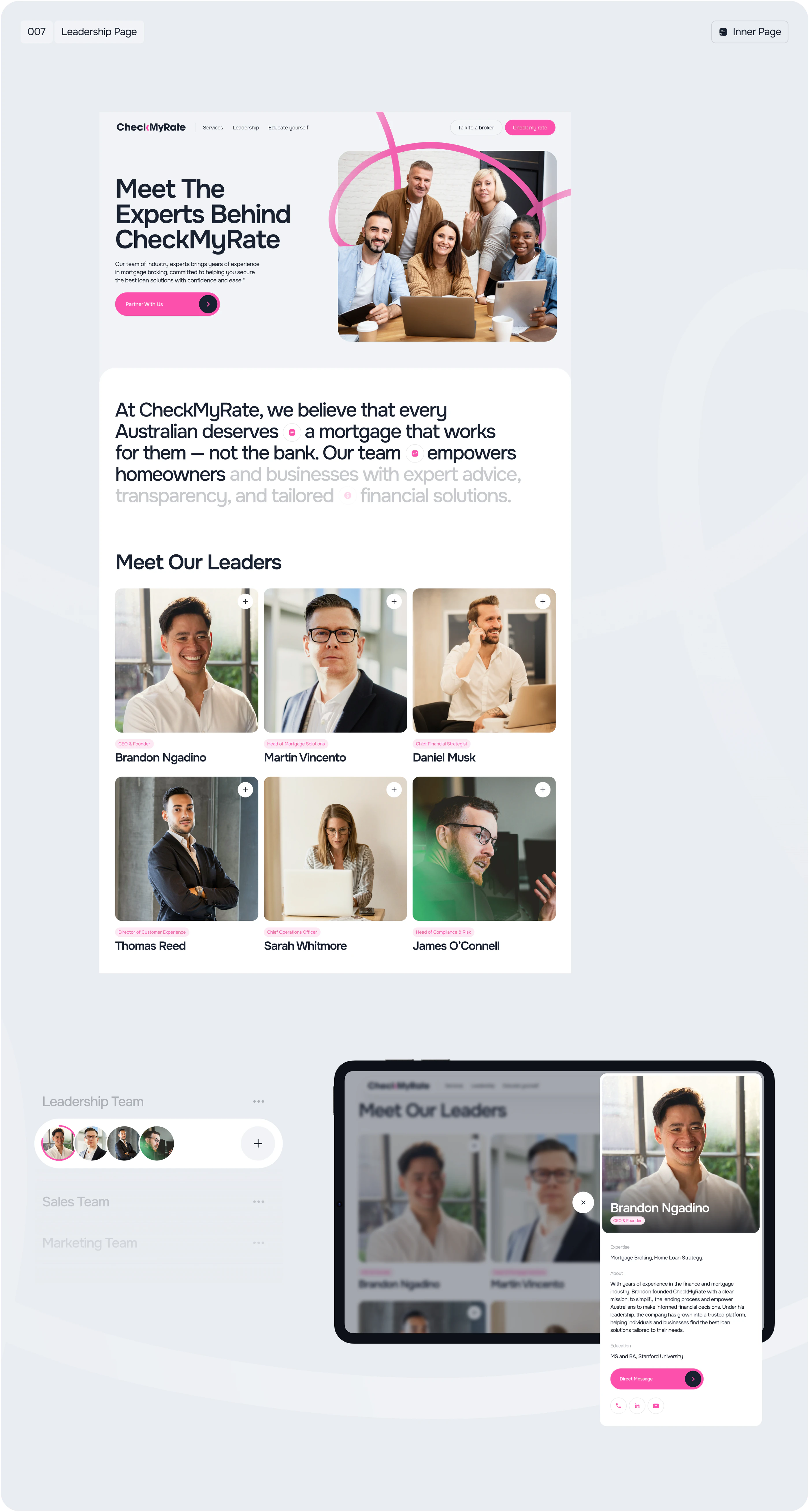 CheckMyRate leadership page