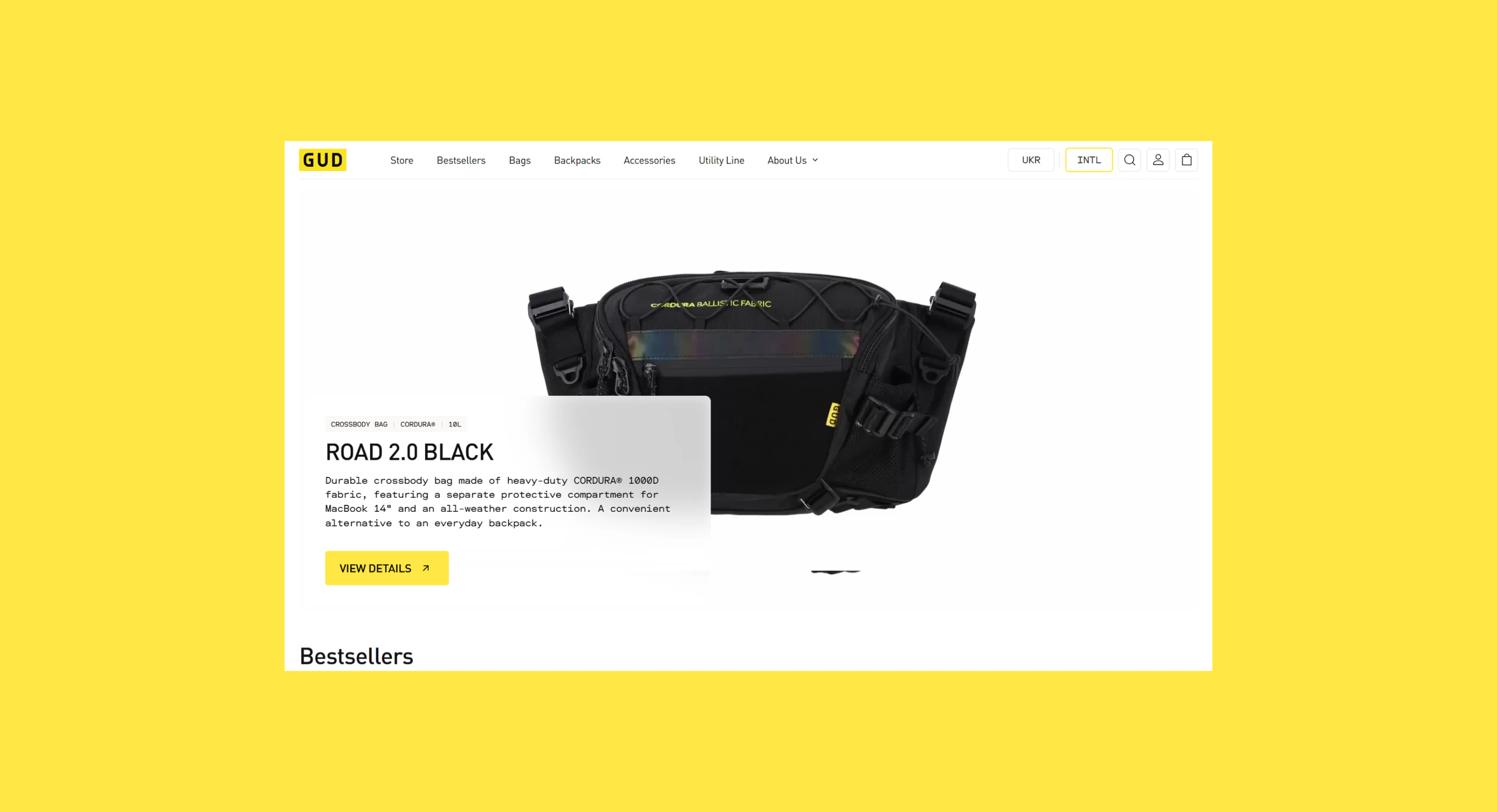 GUD's new homepage
