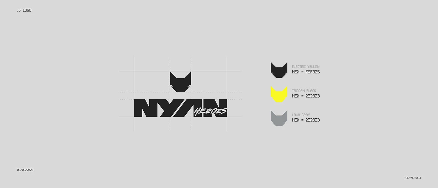 Nyan Heroes logo and colours