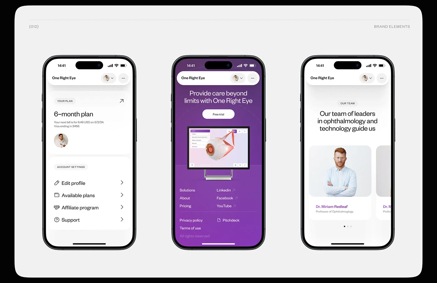 One Right Eye mobile screens