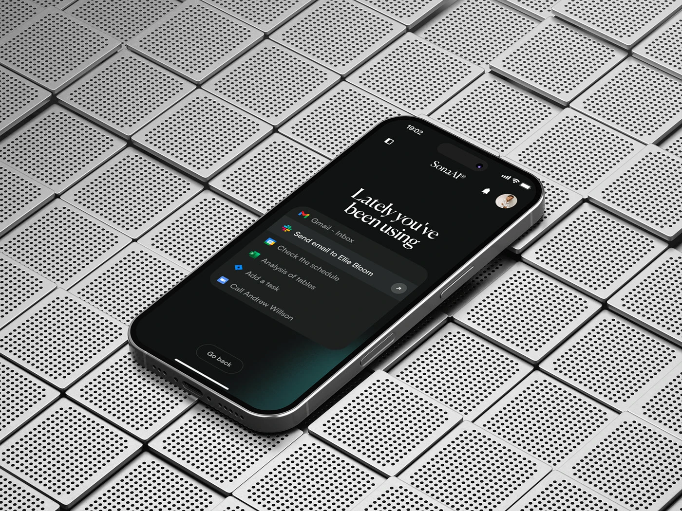 Sona AI recent actions on a phone