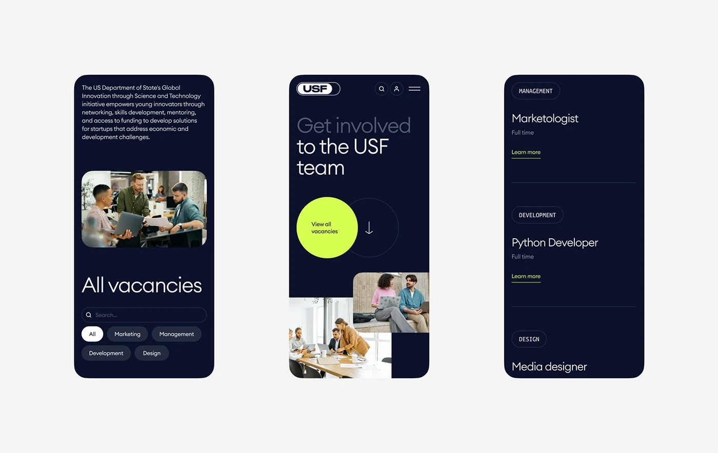 USF vacancies on mobile